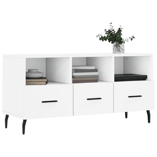 Tv-meubel 102x36x50 cm bewerkt hout wit MeubelReus