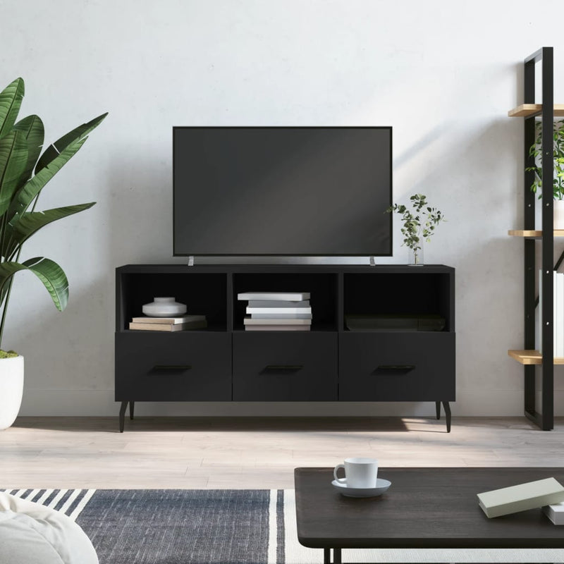 Tv-meubel 102x36x50 cm bewerkt hout zwart MeubelReus