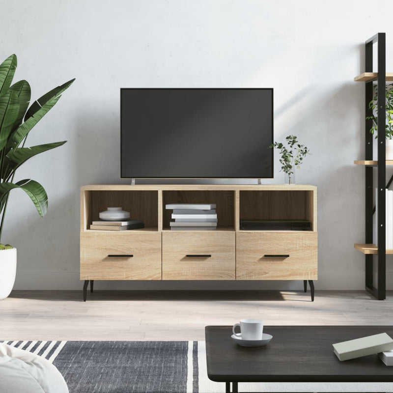 Tv-meubel 102x36x50 cm bewerkt hout sonoma eikenkleurig MeubelReus