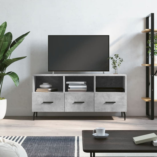Tv-meubel 102x36x50 cm bewerkt hout betongrijs MeubelReus
