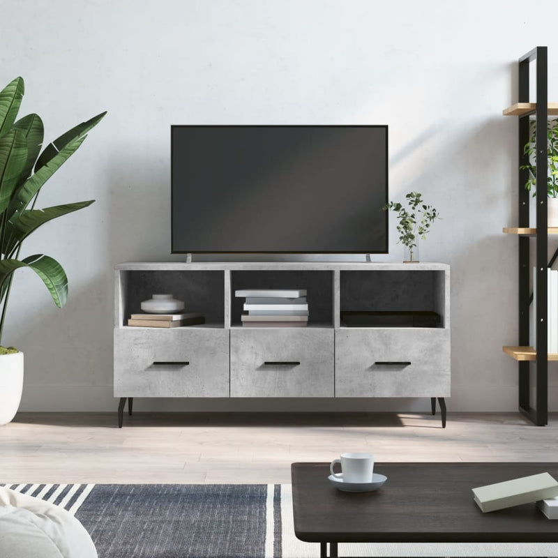 Tv-meubel 102x36x50 cm bewerkt hout betongrijs MeubelReus
