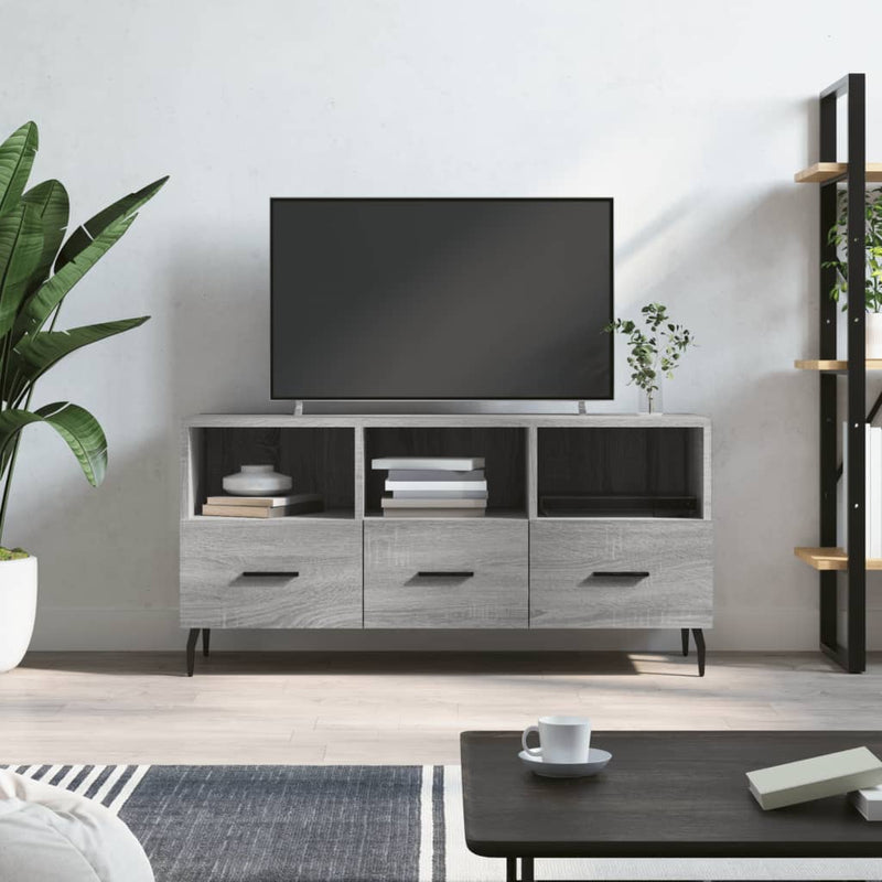 Tv-meubel 102x36x50 cm bewerkt hout grijs sonoma eikenkleurig MeubelReus