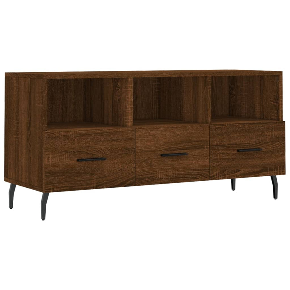Tv-meubel 102x36x50 cm bewerkt hout bruin eikenkleur MeubelReus