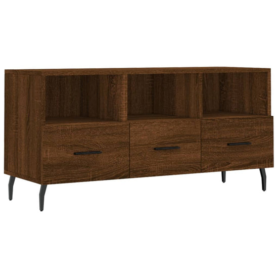 Tv-meubel 102x36x50 cm bewerkt hout bruin eikenkleur MeubelReus