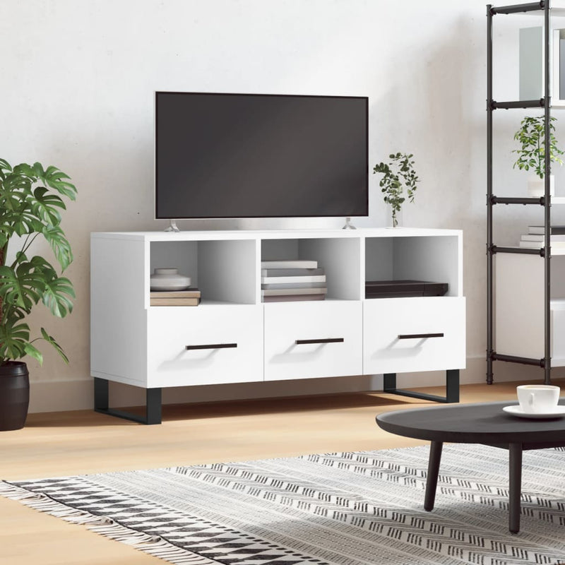 Tv-meubel 102x36x50 cm bewerkt hout wit MeubelReus