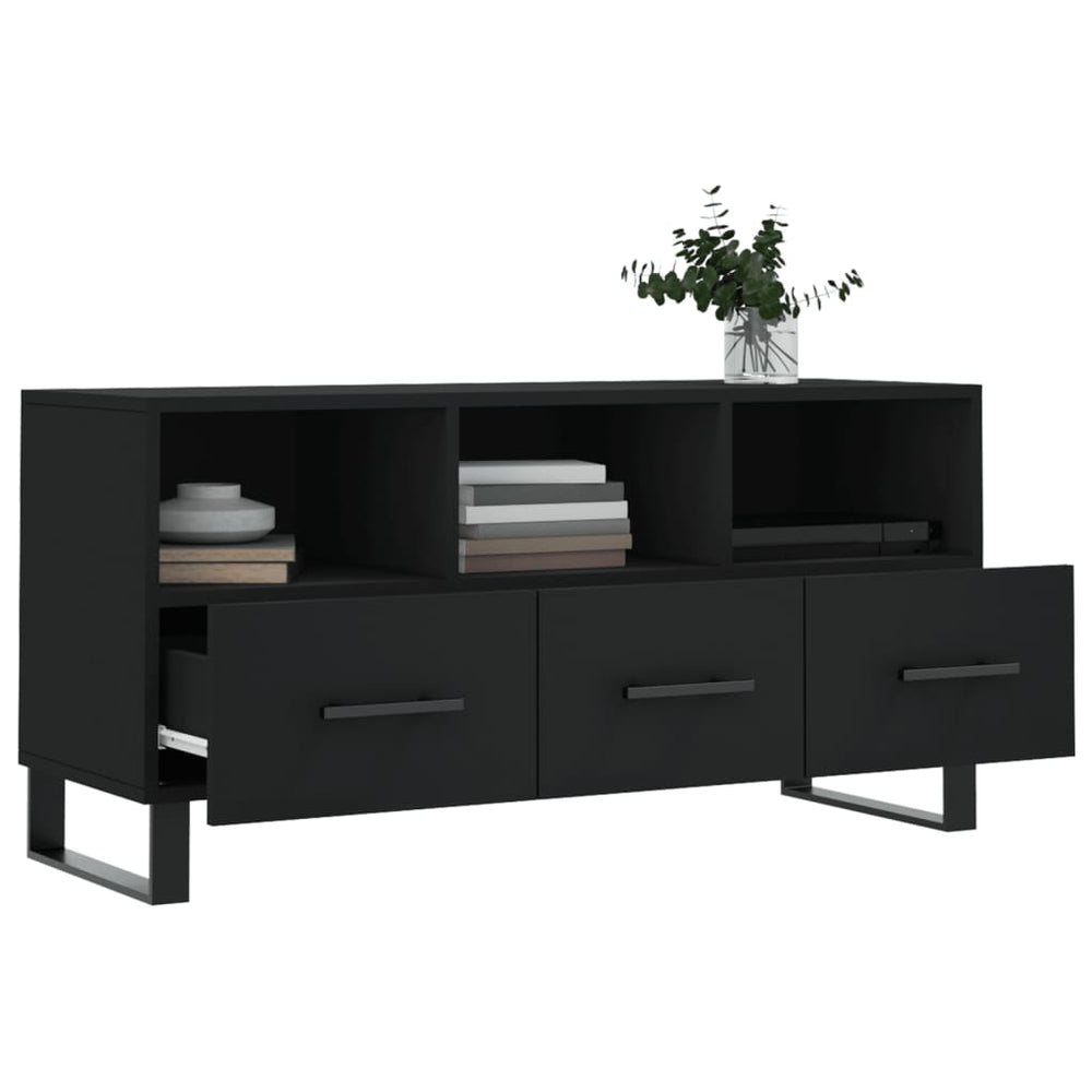 Tv-meubel 102x36x50 cm bewerkt hout zwart MeubelReus