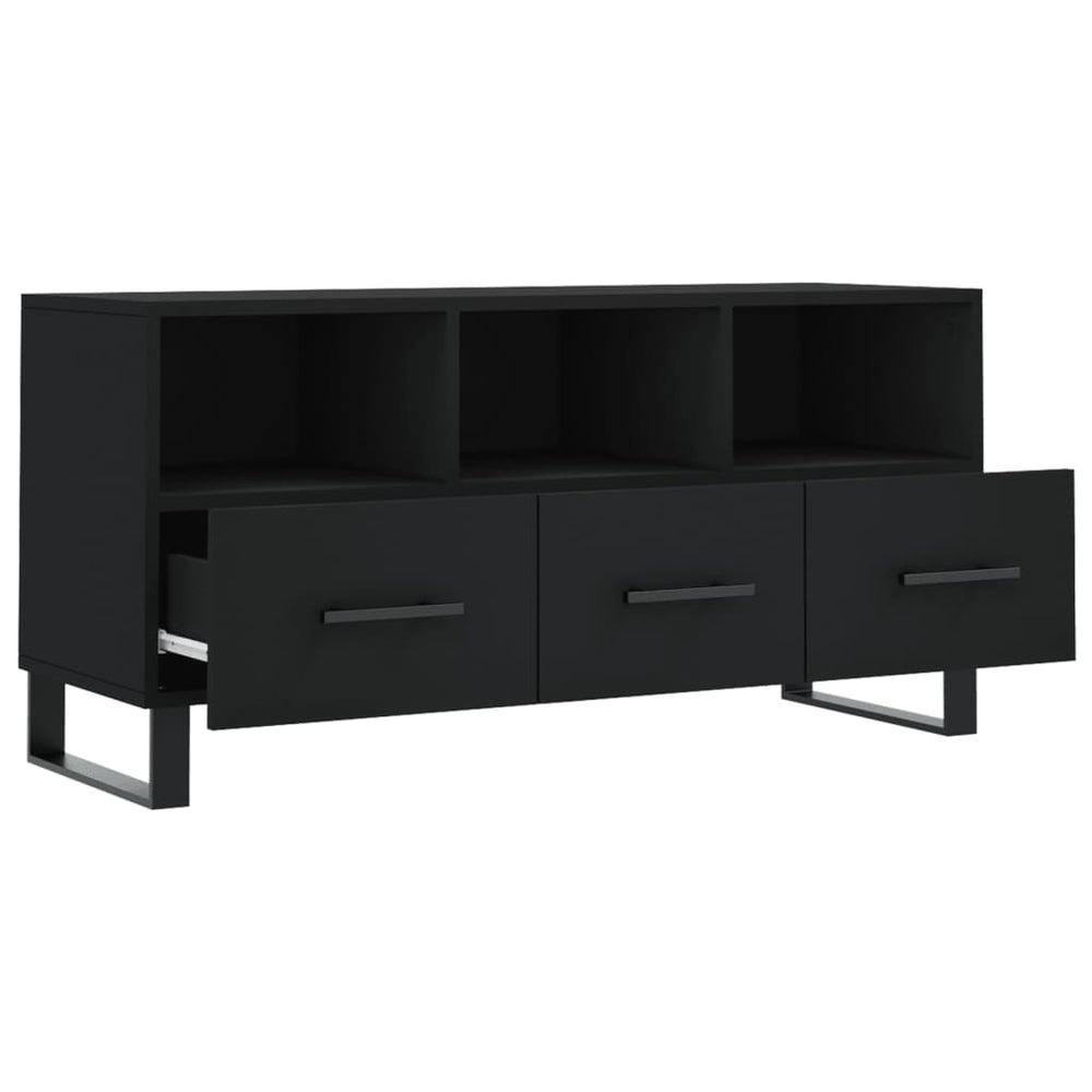 Tv-meubel 102x36x50 cm bewerkt hout zwart MeubelReus