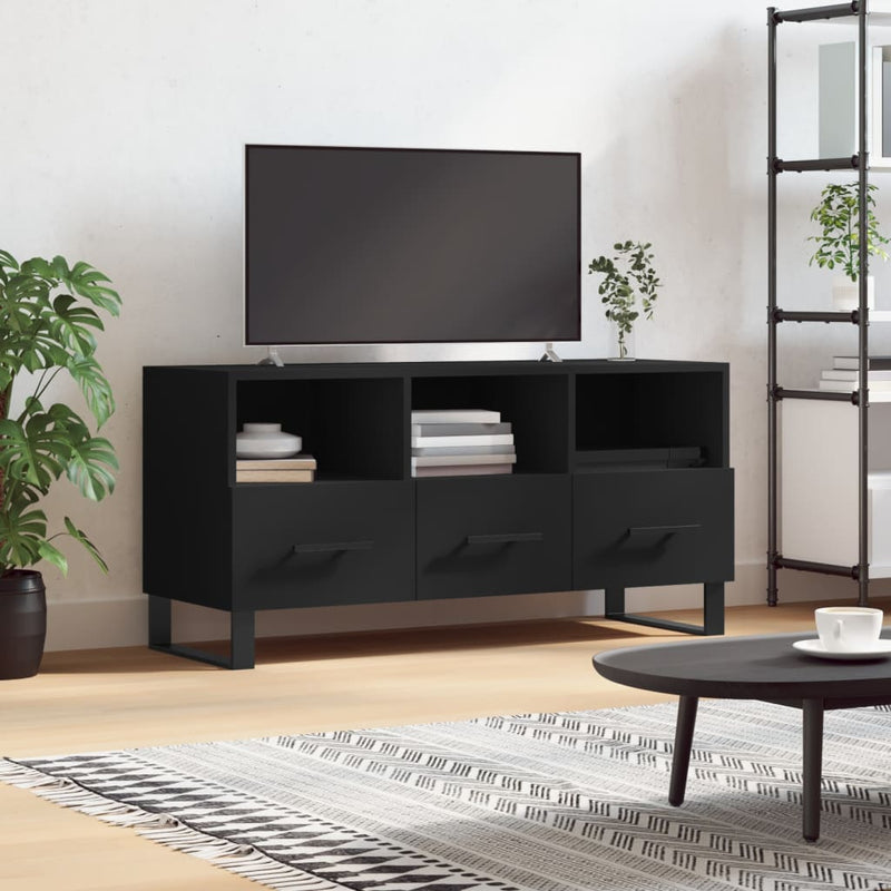 Tv-meubel 102x36x50 cm bewerkt hout zwart MeubelReus