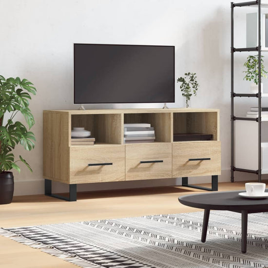 Tv-meubel 102x36x50 cm bewerkt hout sonoma eikenkleurig MeubelReus