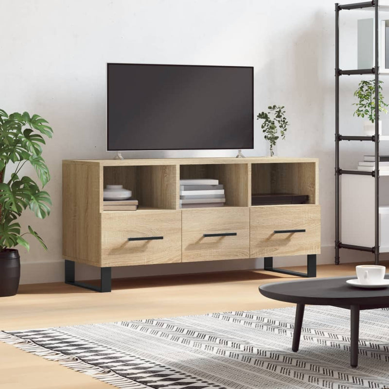 Tv-meubel 102x36x50 cm bewerkt hout sonoma eikenkleurig MeubelReus