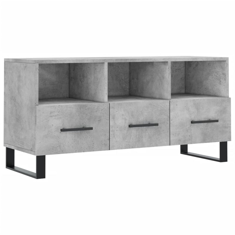 Tv-meubel 102x36x50 cm bewerkt hout betongrijs MeubelReus