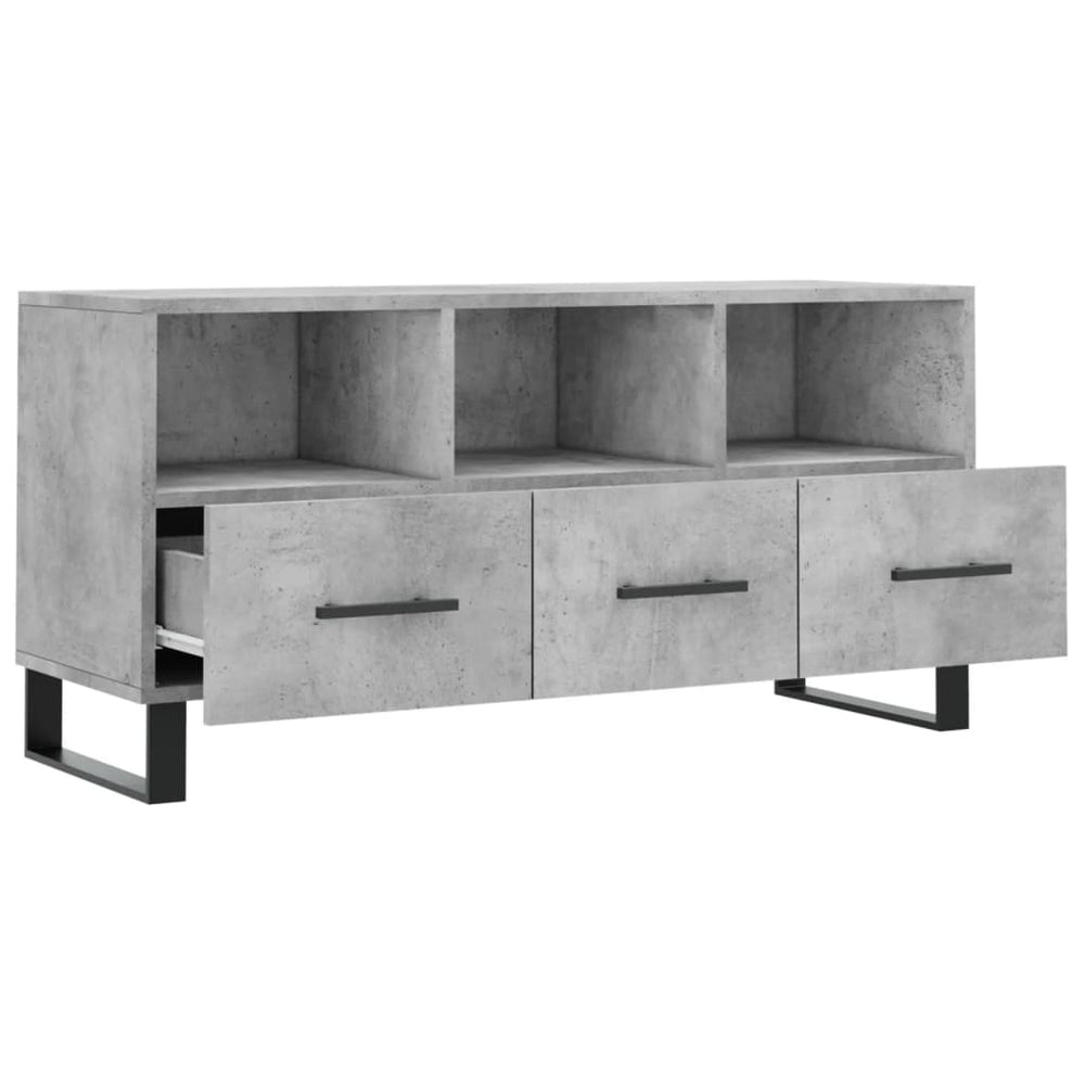 Tv-meubel 102x36x50 cm bewerkt hout betongrijs MeubelReus