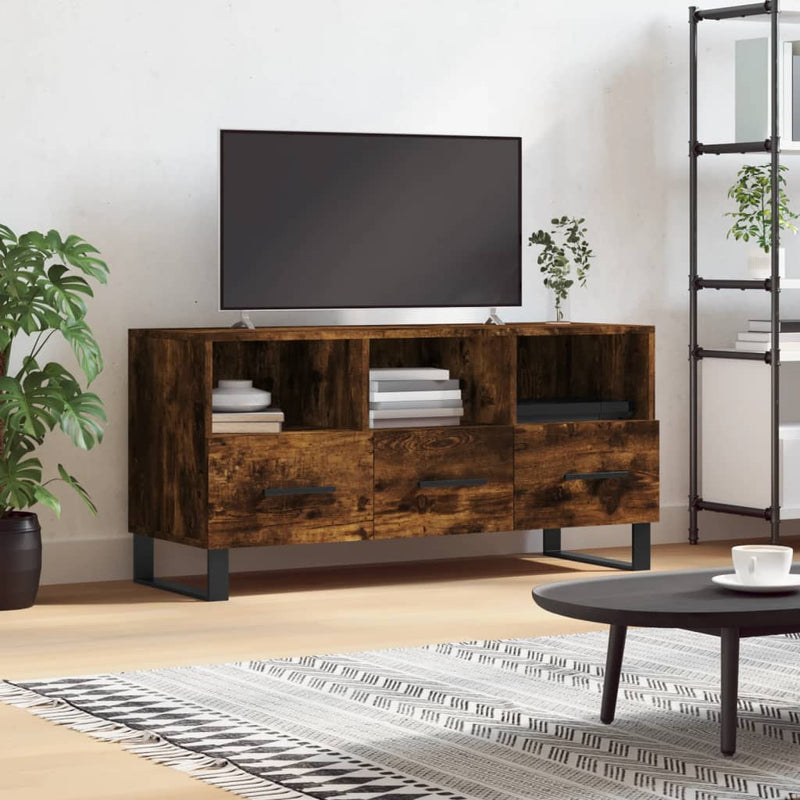 Tv-meubel 102x36x50 cm bewerkt hout gerookt eikenkleurig MeubelReus