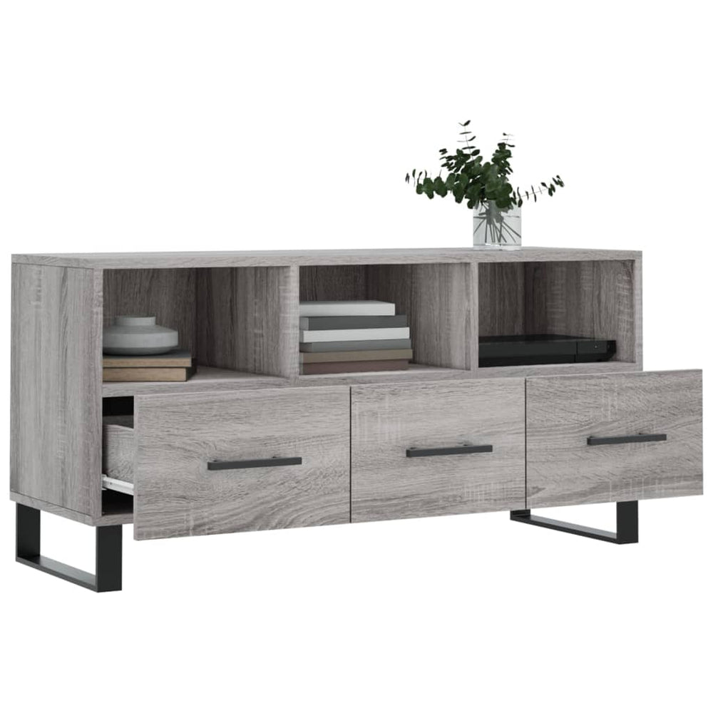 Tv-meubel 102x36x50 cm bewerkt hout grijs sonoma eikenkleurig MeubelReus