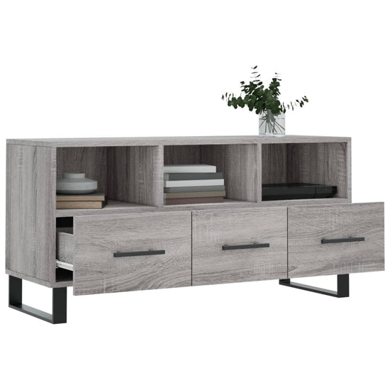 Tv-meubel 102x36x50 cm bewerkt hout grijs sonoma eikenkleurig MeubelReus