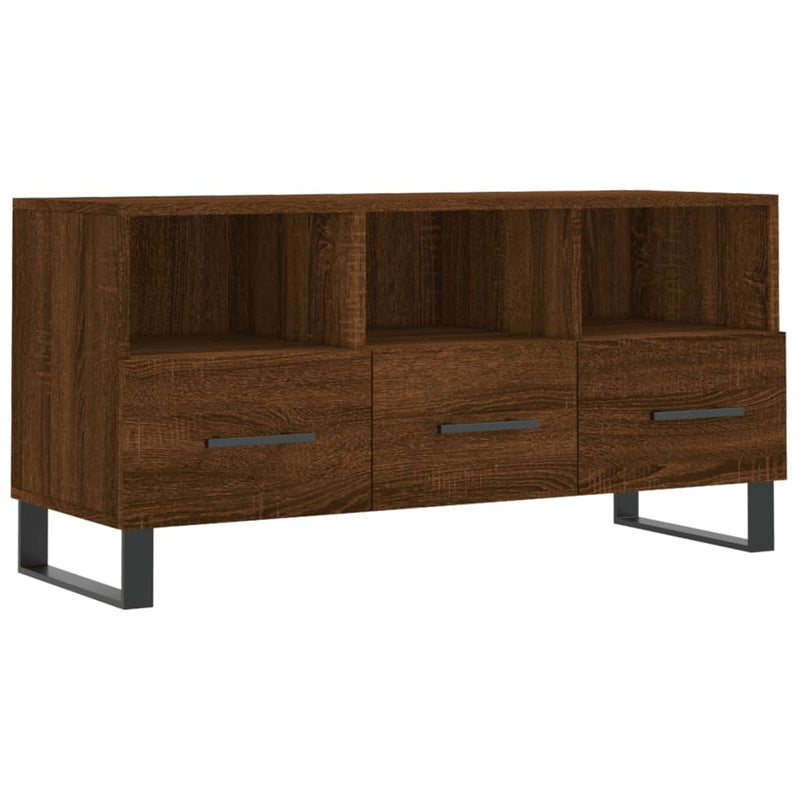 Tv-meubel 102x36x50 cm bewerkt hout bruin eikenkleur MeubelReus