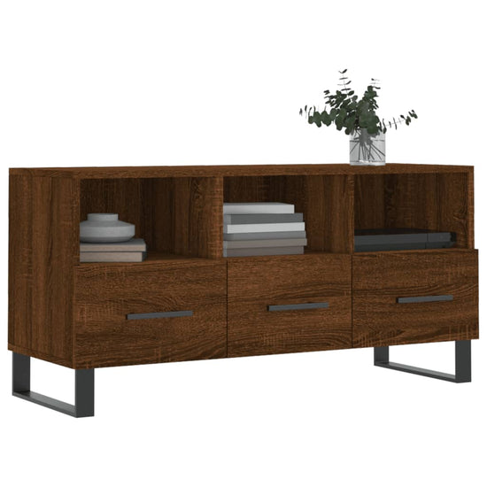 Tv-meubel 102x36x50 cm bewerkt hout bruin eikenkleur MeubelReus