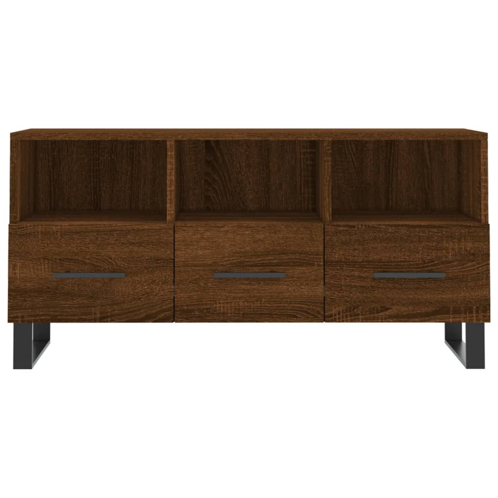 Tv-meubel 102x36x50 cm bewerkt hout bruin eikenkleur MeubelReus