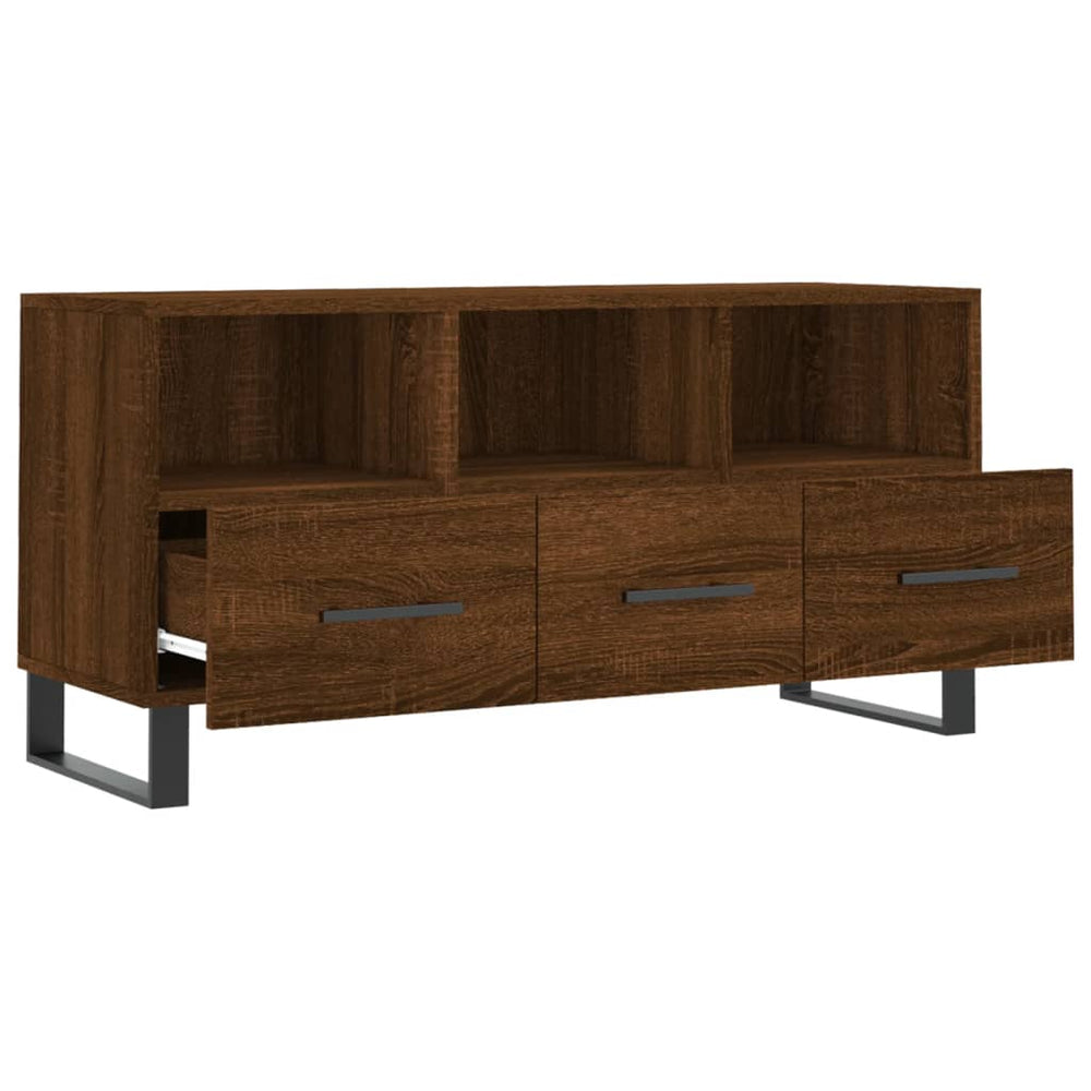 Tv-meubel 102x36x50 cm bewerkt hout bruin eikenkleur MeubelReus