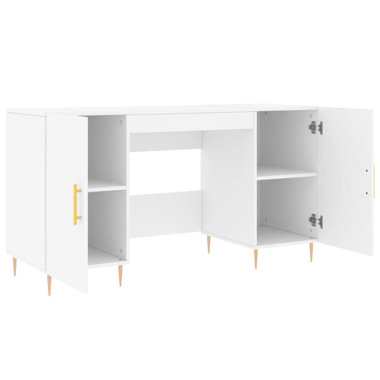 Bureau 140x50x75 cm bewerkt hout wit MeubelReus