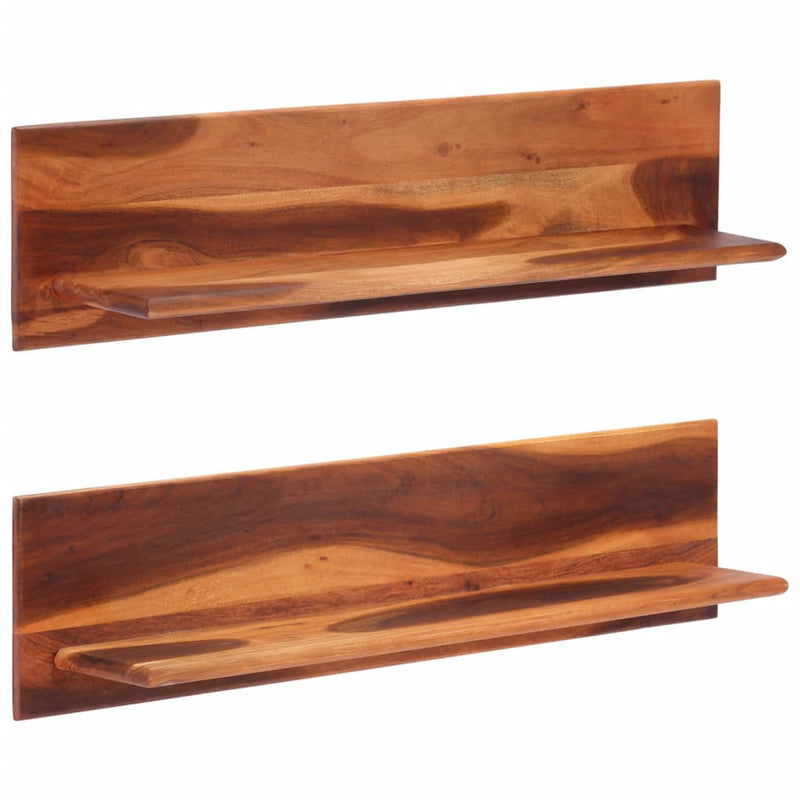Wandschappen 2 st 112x20x26 cm massief acaciahout MeubelReus