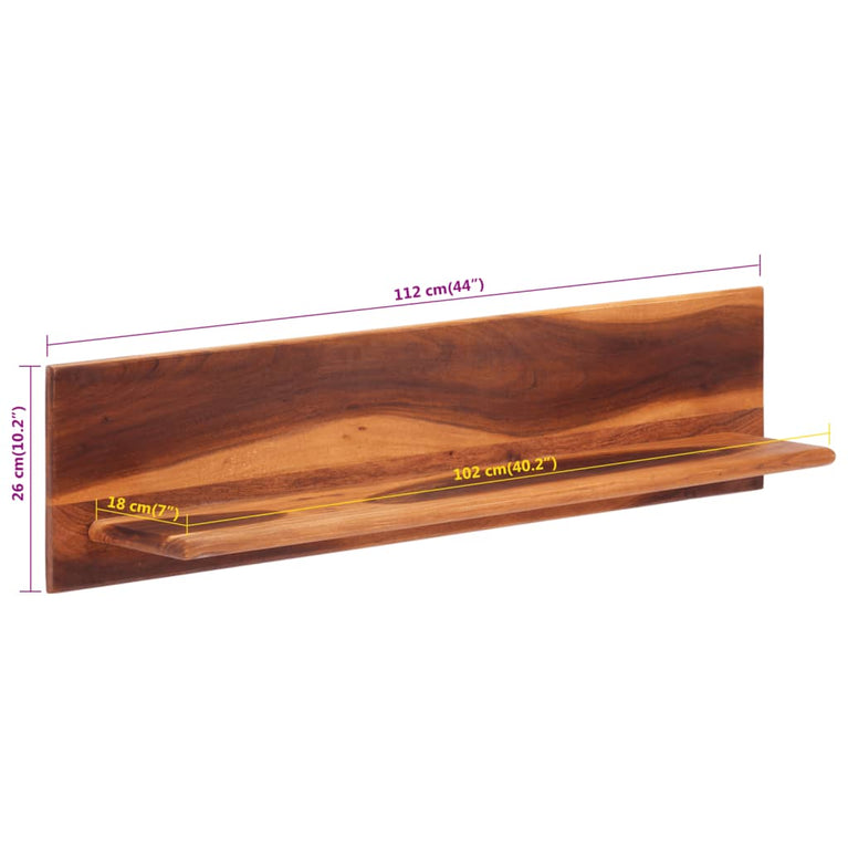 Wandschappen 2 st 112x20x26 cm massief acaciahout MeubelReus