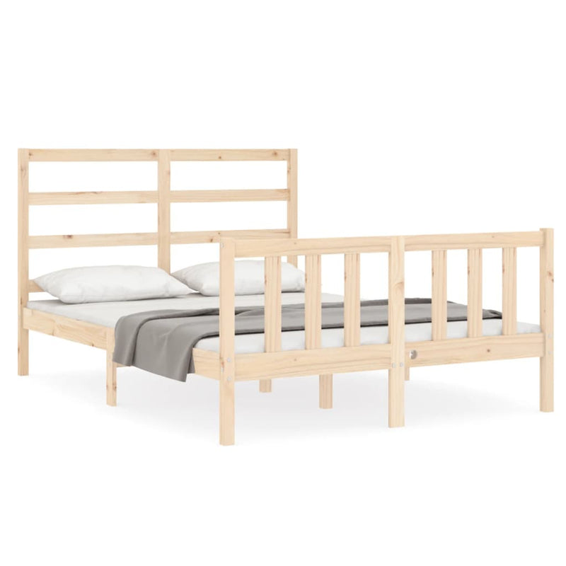 Bedframe met hoofdbord massief hout 4FT Small Double