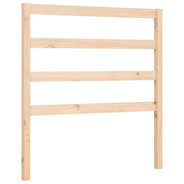 Bedframe met hoofdbord massief hout 90x200 cm