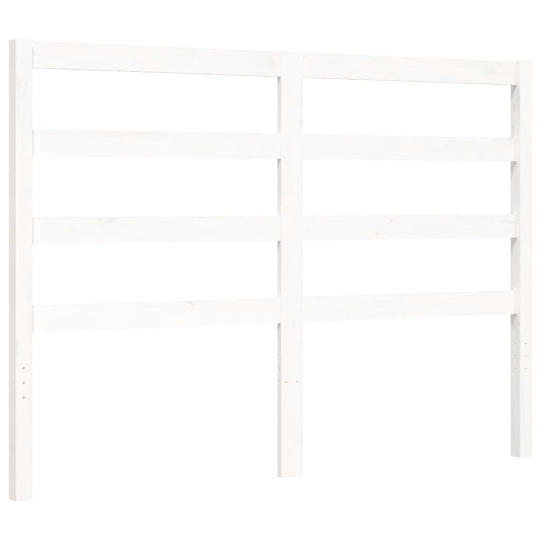 Bedframe met hoofdbord massief hout wit 120x200 cm