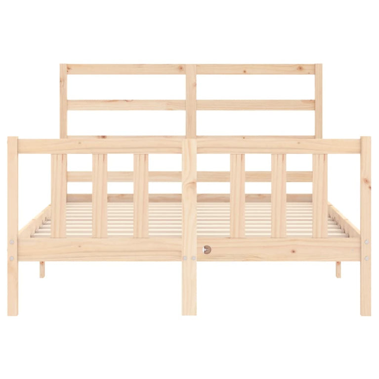 Bedframe met hoofdbord massief hout 140x200 cm