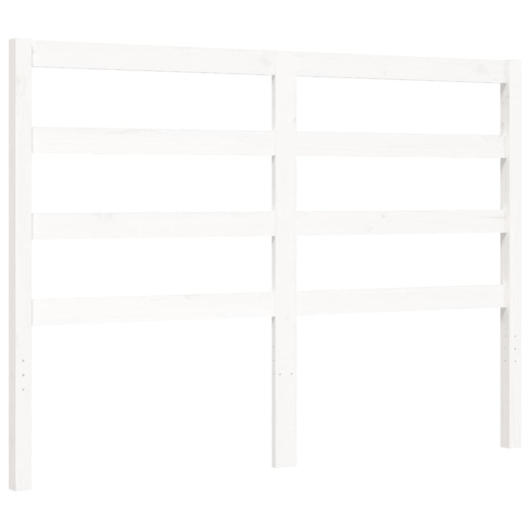 Bedframe met hoofdbord massief hout wit 140x200 cm