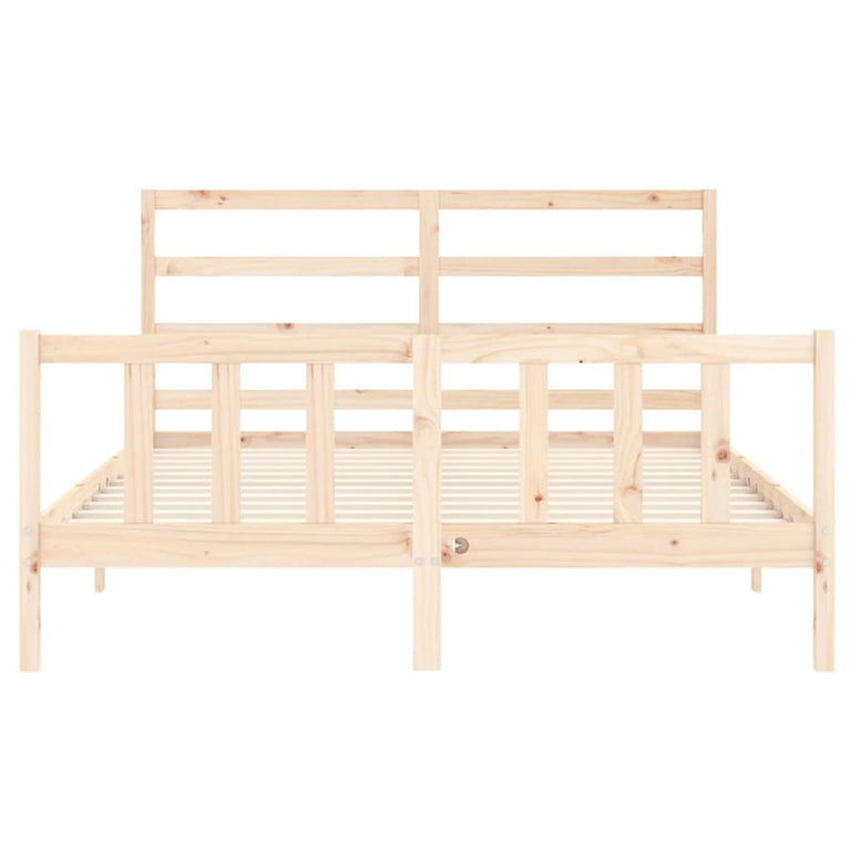 Bedframe met hoofdbord massief hout 160x200 cm