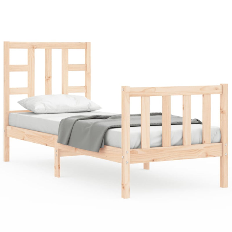 Bedframe met hoofdbord massief hout 2FT6 Small Single