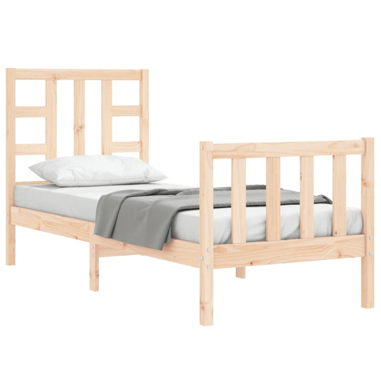 Bedframe met hoofdbord massief hout 2FT6 Small Single