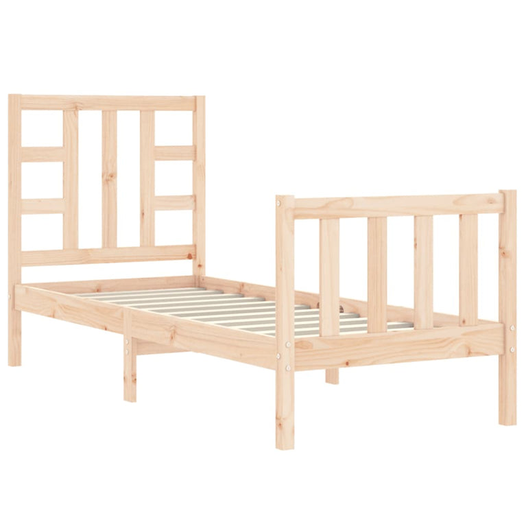 Bedframe met hoofdbord massief hout 2FT6 Small Single