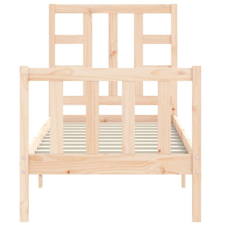 Bedframe met hoofdbord massief hout 2FT6 Small Single