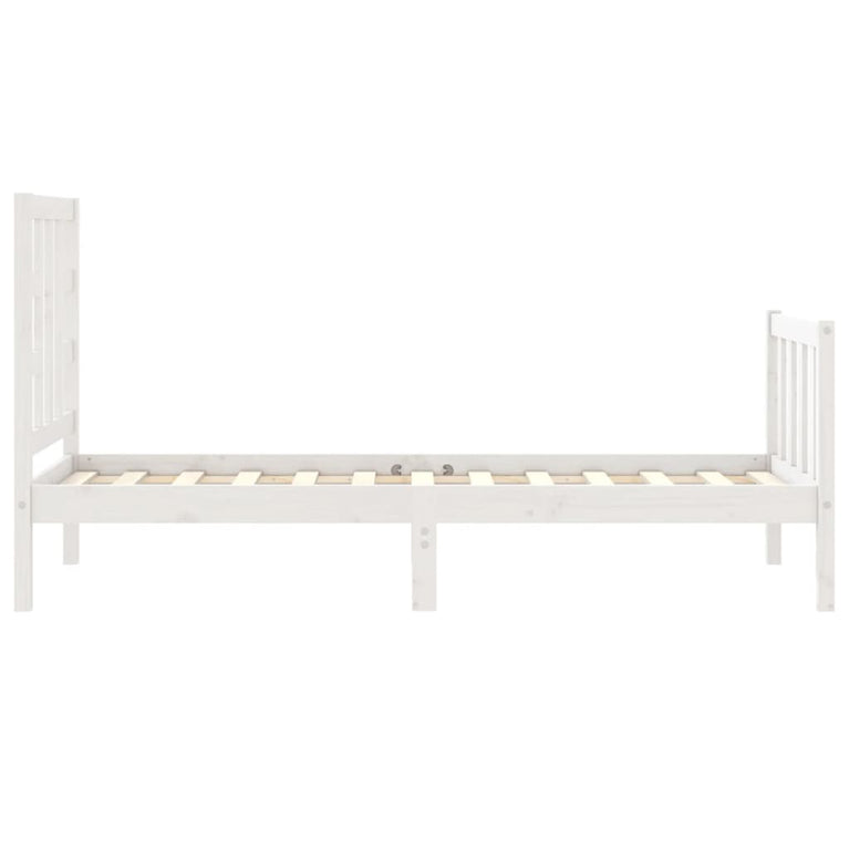 Bedframe met hoofdbord massief hout wit 2FT6 Small Single