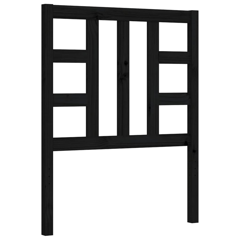 Bedframe met hoofdbord massief hout zwart 2FT6 Small Single