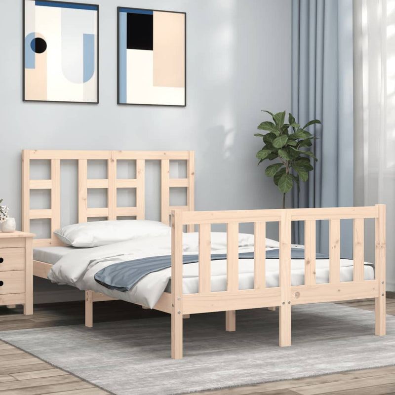 Bedframe met hoofdbord massief hout 4FT Small Double