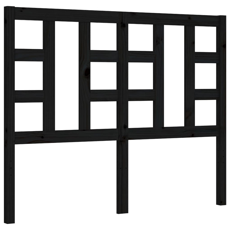 Bedframe met hoofdbord massief hout zwart 4FT Small Double