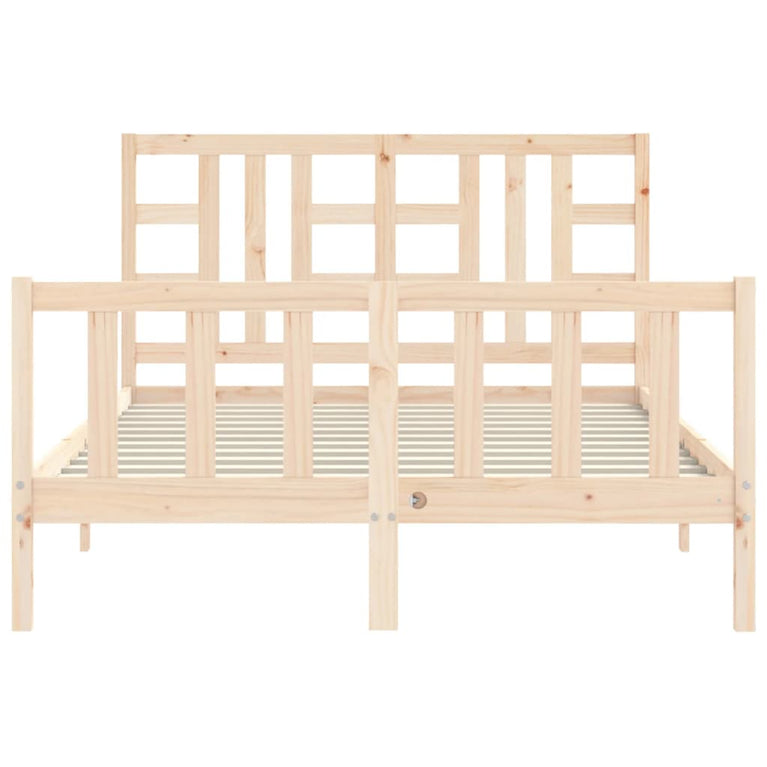 Bedframe met hoofdbord massief hout 4FT6 Double
