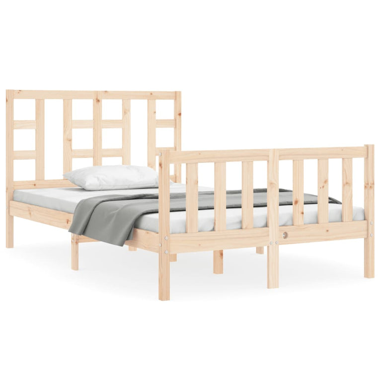 Bedframe met hoofdbord massief hout 120x200 cm