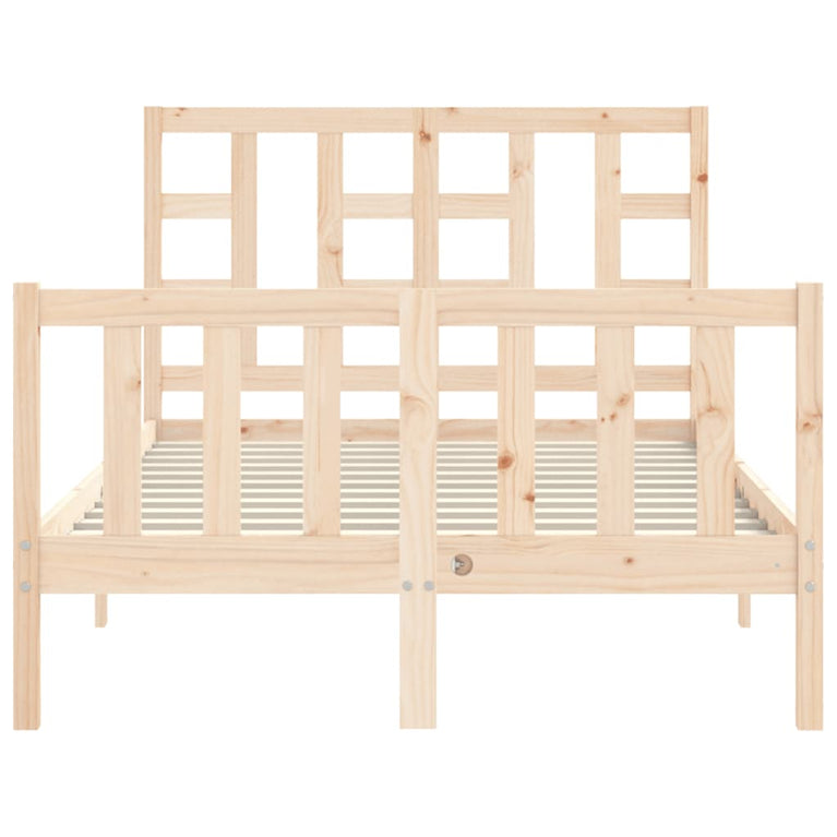 Bedframe met hoofdbord massief hout 120x200 cm