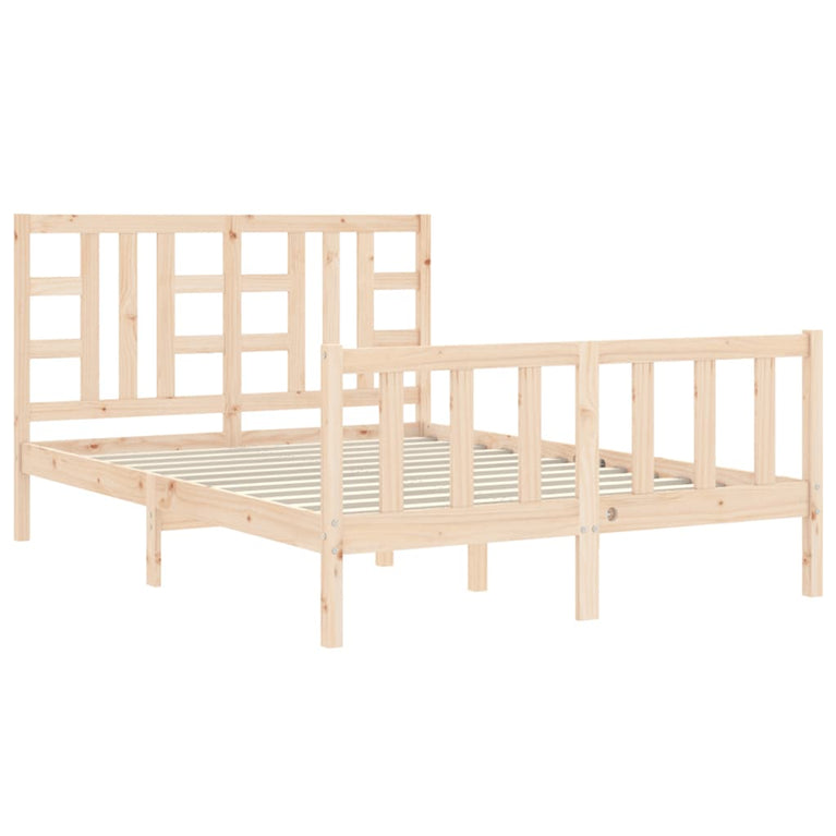 Bedframe met hoofdbord massief hout 160x200 cm