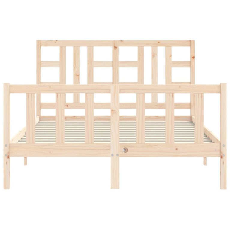 Bedframe met hoofdbord massief hout 160x200 cm