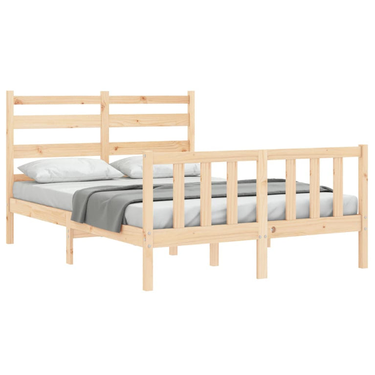 Bedframe met hoofdbord massief hout 4FT Small Double