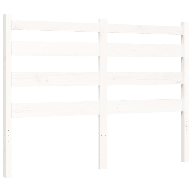 Bedframe met hoofdbord massief hout wit 140x190 cm