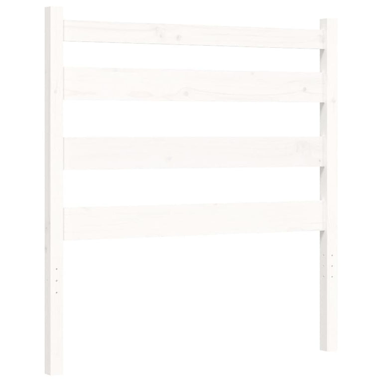 Bedframe met hoofdbord massief hout wit 90x200 cm