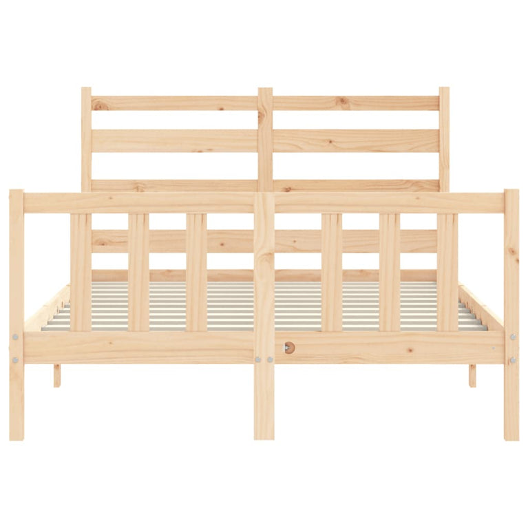 Bedframe met hoofdbord massief hout 120x200 cm