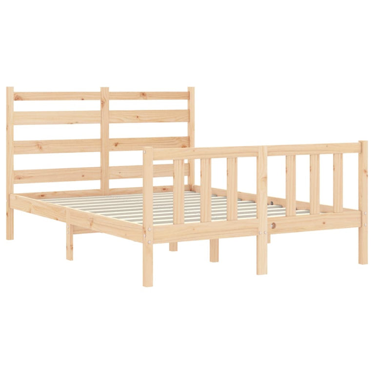 Bedframe met hoofdbord massief hout 140x200 cm